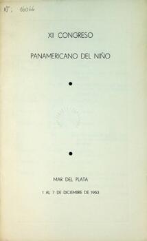 XII Congreso Panamericano del Niño. Programa de actividades e información general
