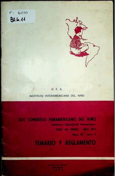 XIV Congreso Panamericano del Niño. Temario y Reglamento