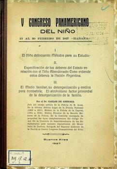 V Congreso Panamericano del niño [Trabajos para la Sección de Psicología]