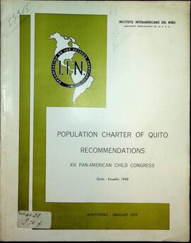 Population Charter of Quito. Recommendations. XIII Pan-American Child Congress