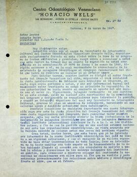 Carta de Oscar Colmenares Pacheco al Director del IIAPI, Roberto Berro
