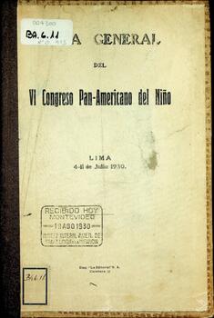 Acta General del VI Congreso Pan-Americano del Niño